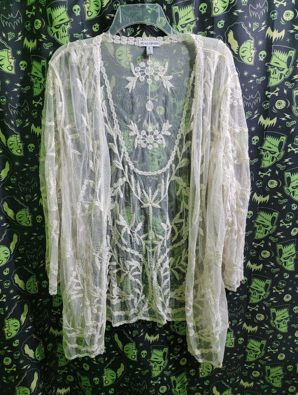 Nina Leonard Vintage-Inspired Lace Mesh Bolero